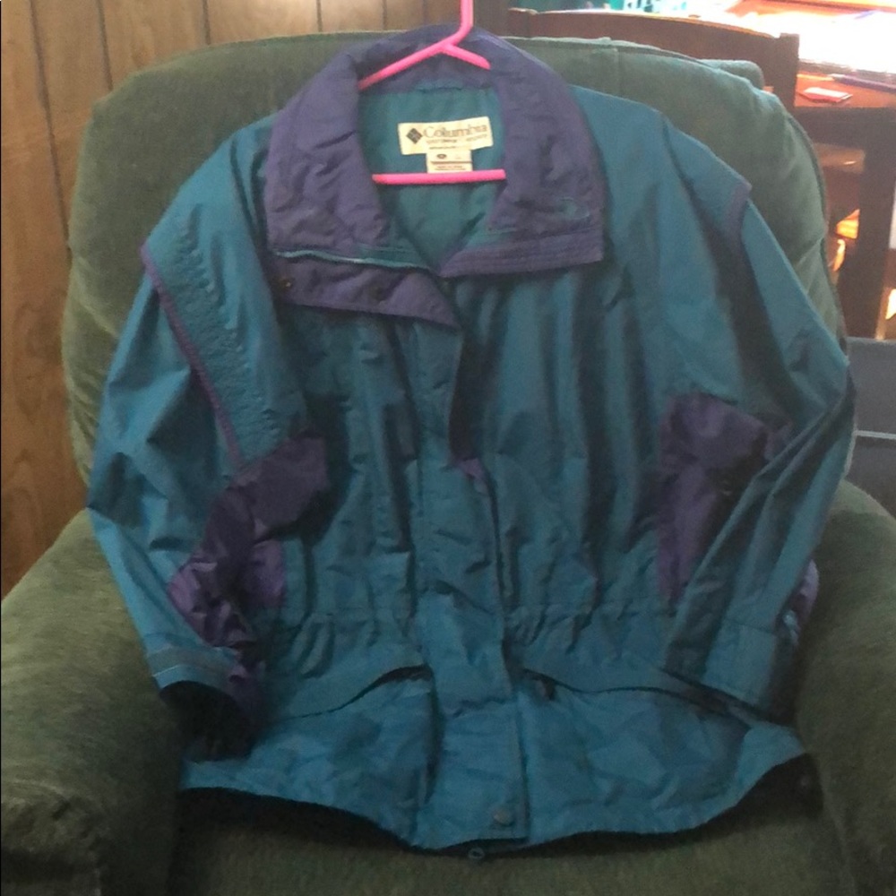 Vintage women’s Columbia jacket aqua berry 80s